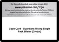 Code Card - Guardians Rising Single Pack Blister [Crobat] [SM02]