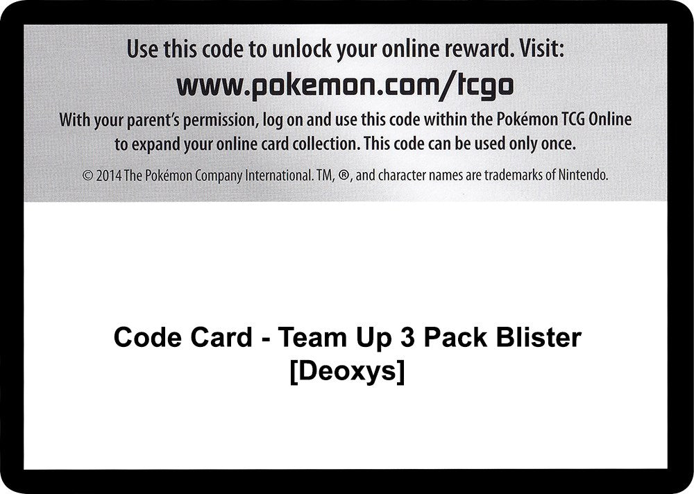 Code Card - Team Up 3 Pack Blister [Deoxys] [SM9]