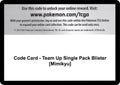 Code Card - Team Up Single Pack Blister [Mimikyu] [SM9]