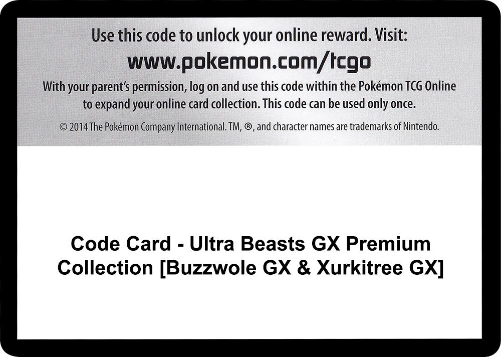 Code Card - Ultra Beasts GX Premium Collection [Buzzwole GX & Xurkitree GX] [SM04]