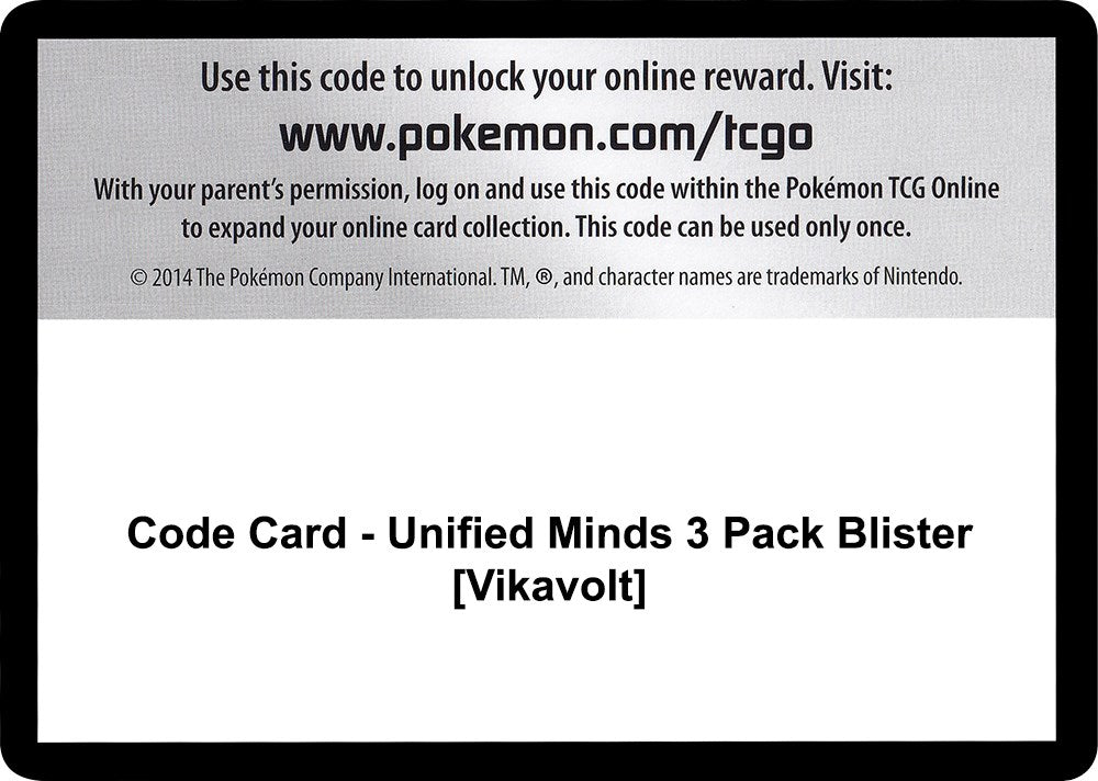Code Card - Unified Minds 3 Pack Blister [Vikavolt] [SM11]