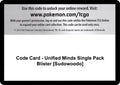 Code Card - Unified Minds Single Pack Blister [Sudowoodo] [SM11]