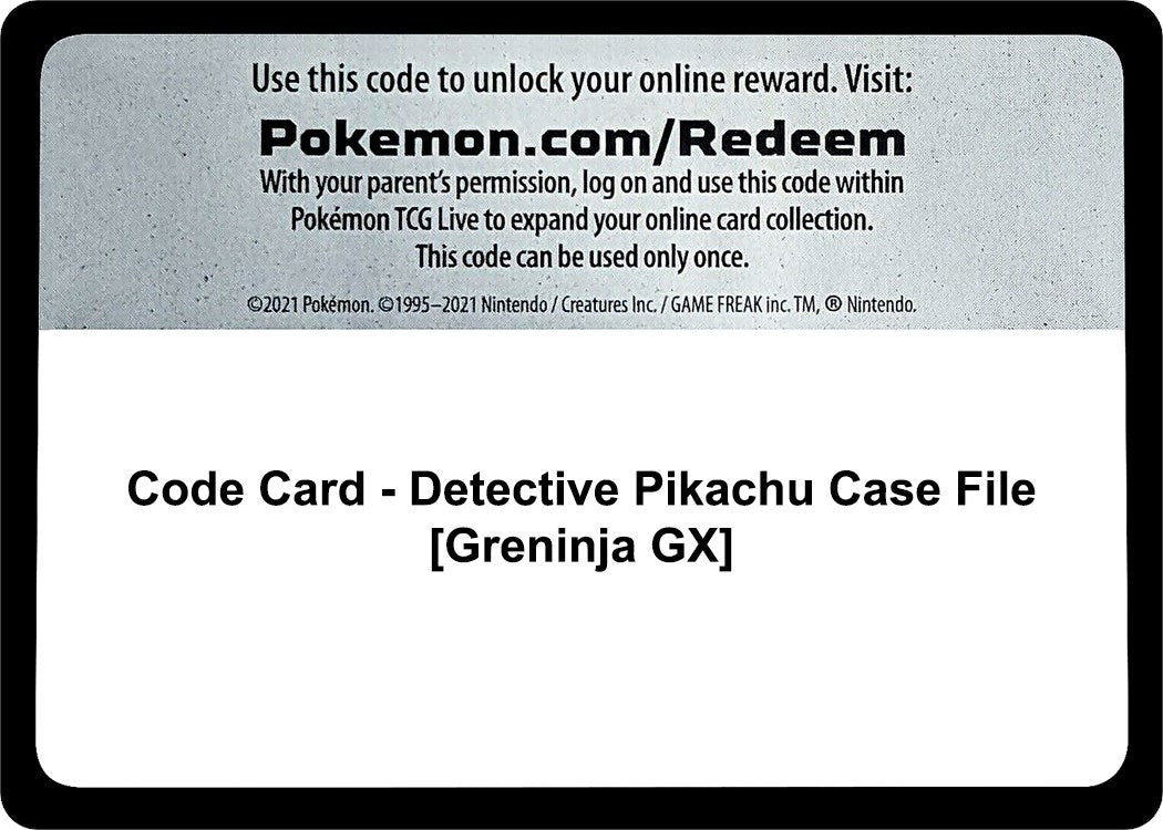 Code Card - Detective Pikachu Case File [Greninja GX] [DEP]