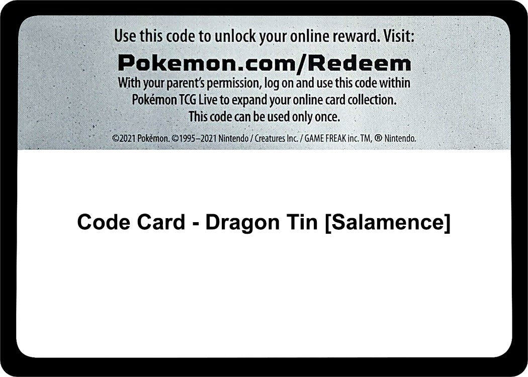 Code Card - Dragon Tin [Salamence] [MCAP]