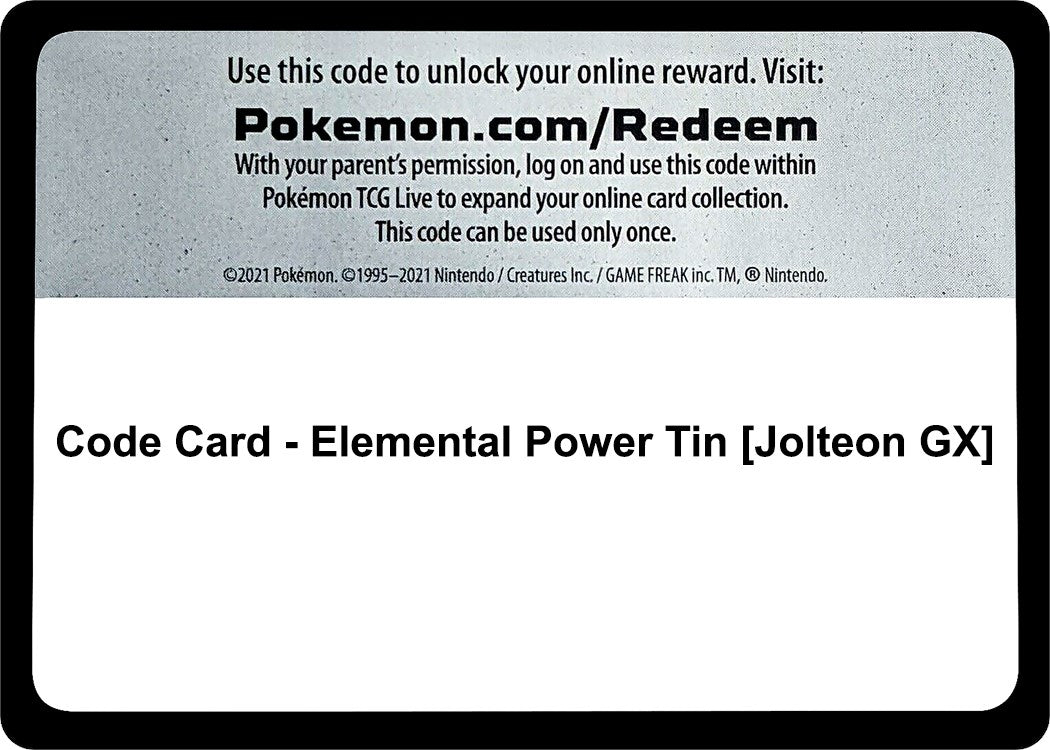 Code Card - Elemental Power Tin [Jolteon GX] [MCAP]