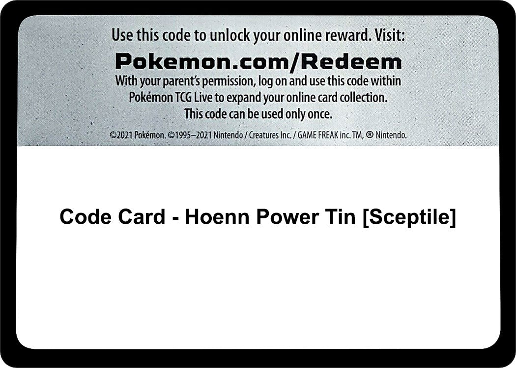 Code Card - Hoenn Power Tin [Sceptile] [MCAP]