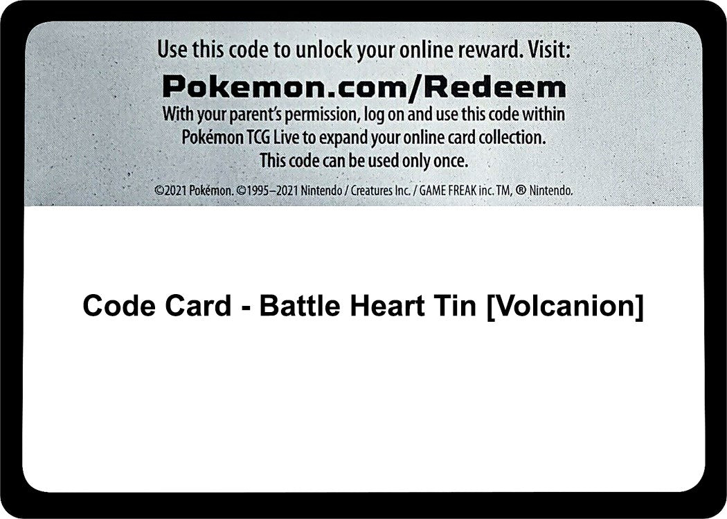 Code Card - Battle Heart Tin [Volcanion] [MCAP]