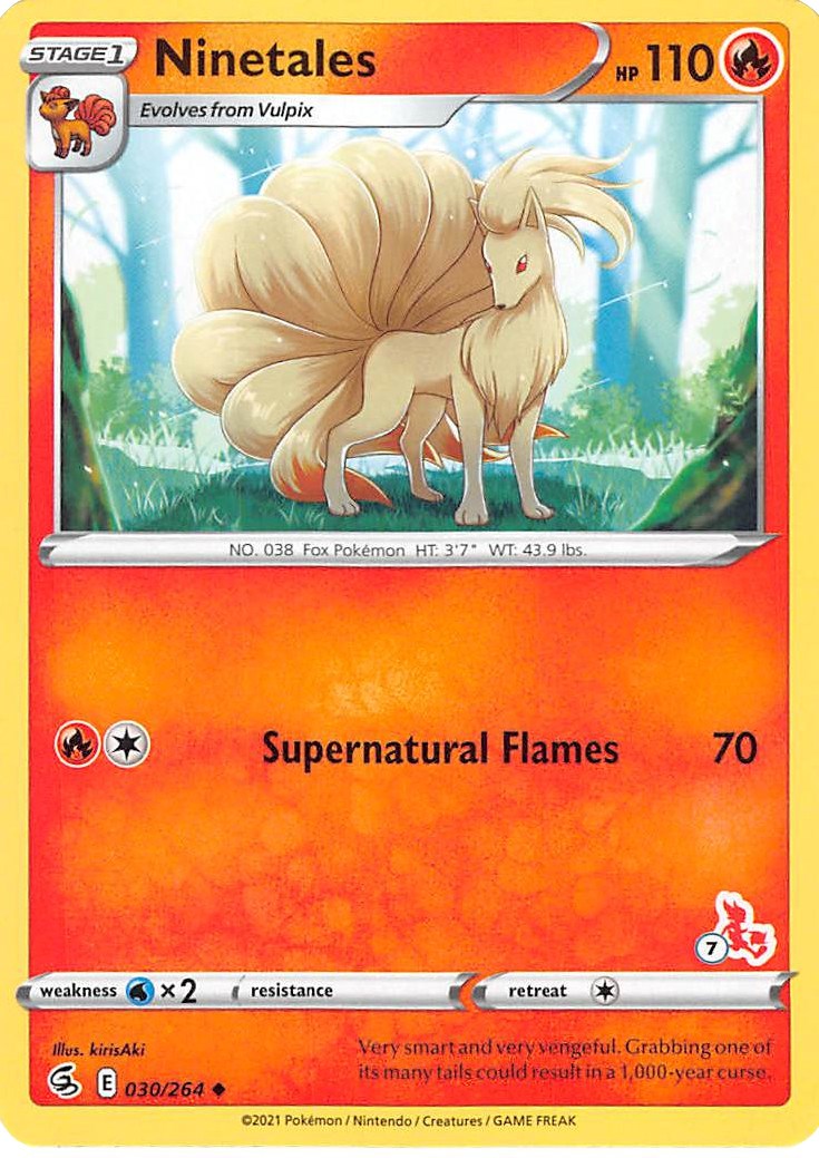 Ninetales - 030/264 (#7 Cinderace Stamped) [BA22 - 030/264]