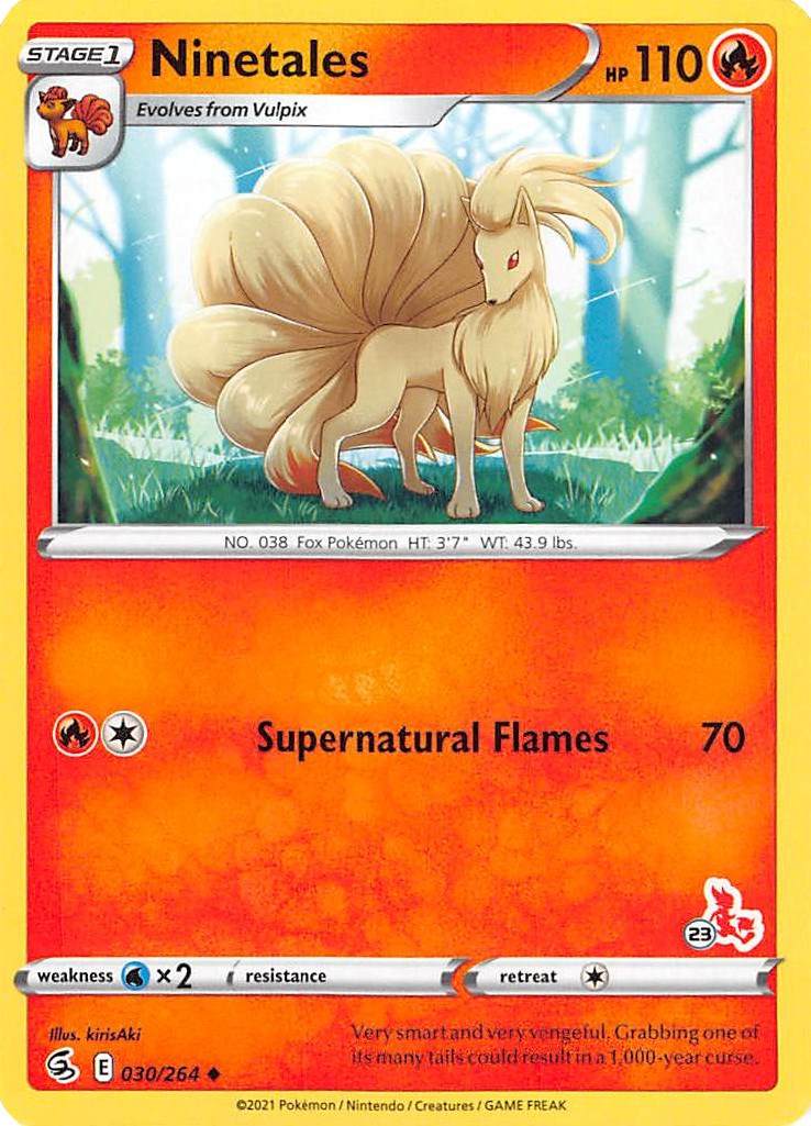 Ninetales - 030/264 (#23 Cinderace Stamped) [BA22 - 030/264]