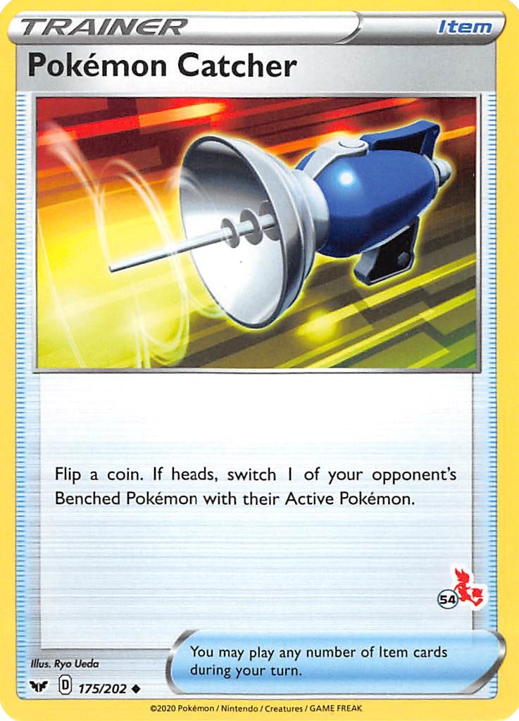 Pokemon Catcher - 175/202 (#54 Cinderace Stamped) [BA22 - 175/202]