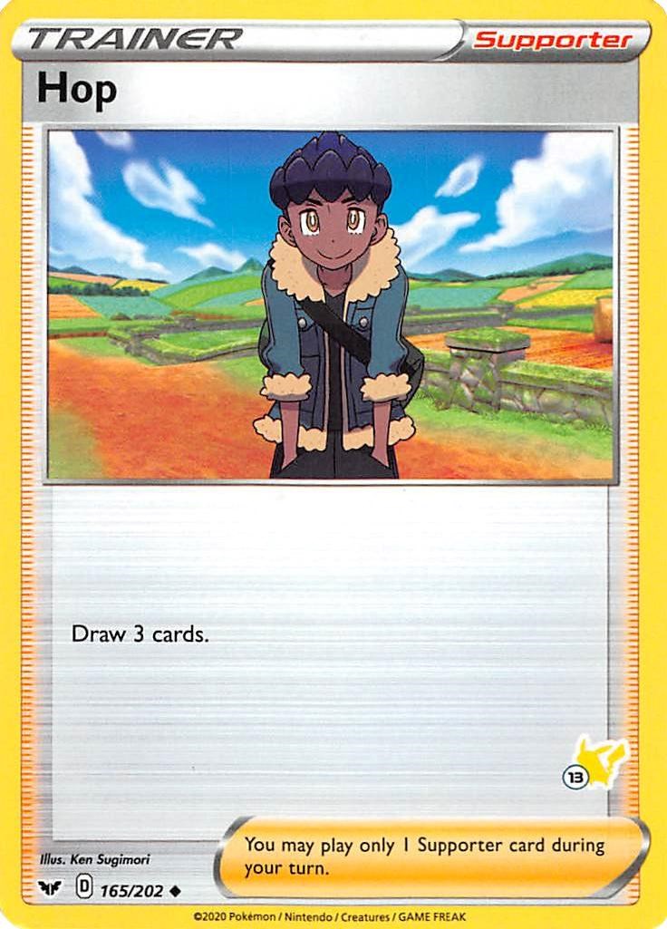 Hop - 165/202 (#13 Pikachu Stamped) [BA22 - 165/202]