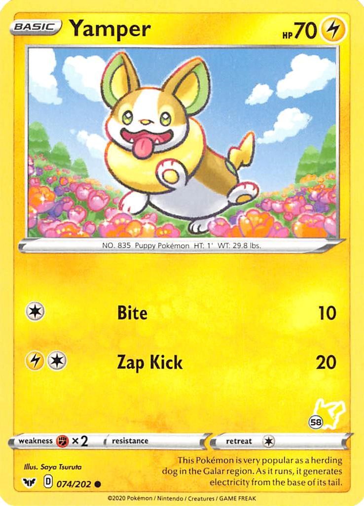 Yamper - 074/202 (#58 Pikachu Stamped) [BA22 - 074/202]