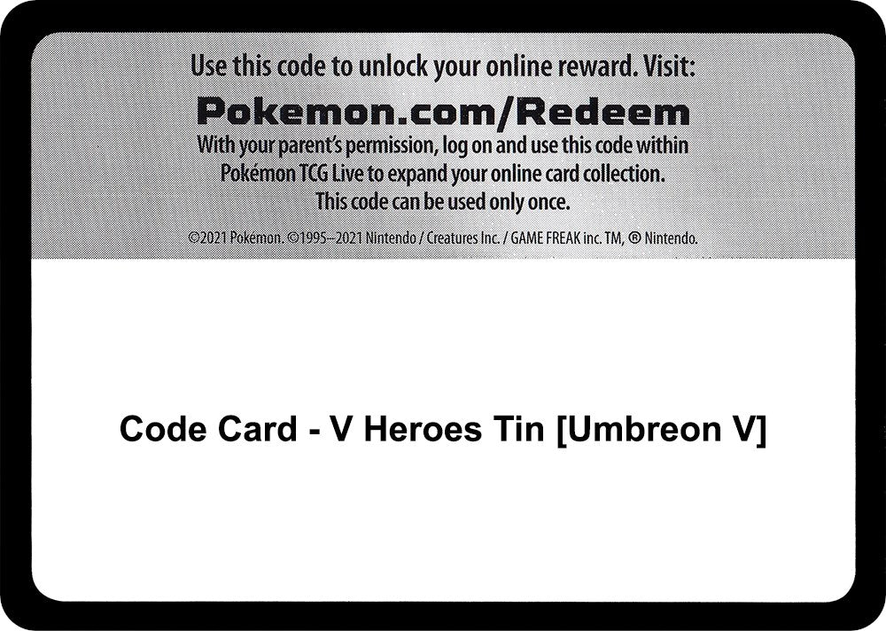 Code Card - V Heroes Tin [Umbreon V] [MCAP]