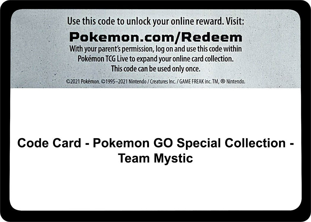 Code Card - Pokemon GO Special Collection - Team Mystic [PGO]