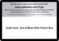 Code Card - Sun & Moon Elite Trainer Box [SM01]