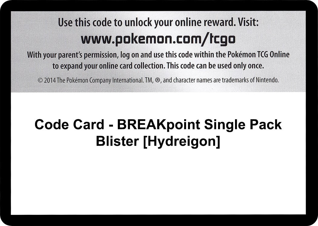 Code Card - BREAKpoint Single Pack Blister [Hydreigon] [BKP]