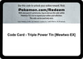 Code Card - Triple Power Tin [Mewtwo EX] [BKP]