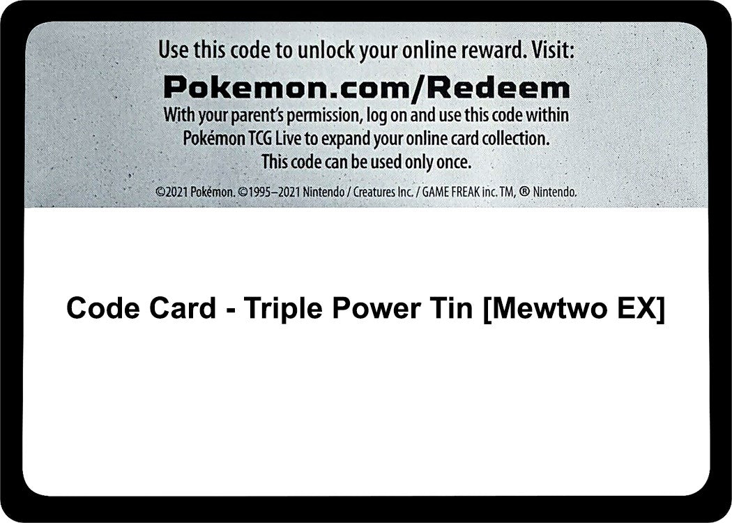 Code Card - Triple Power Tin [Mewtwo EX] [BKP]