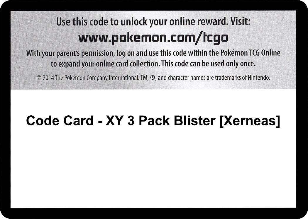 Code Card - XY 3 Pack Blister [Xerneas] [BKT]