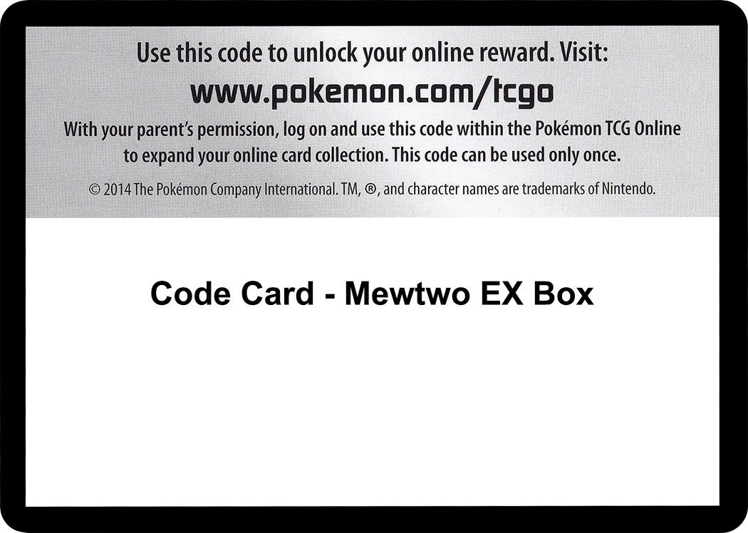 Code Card - Mewtwo EX Box [EVO]