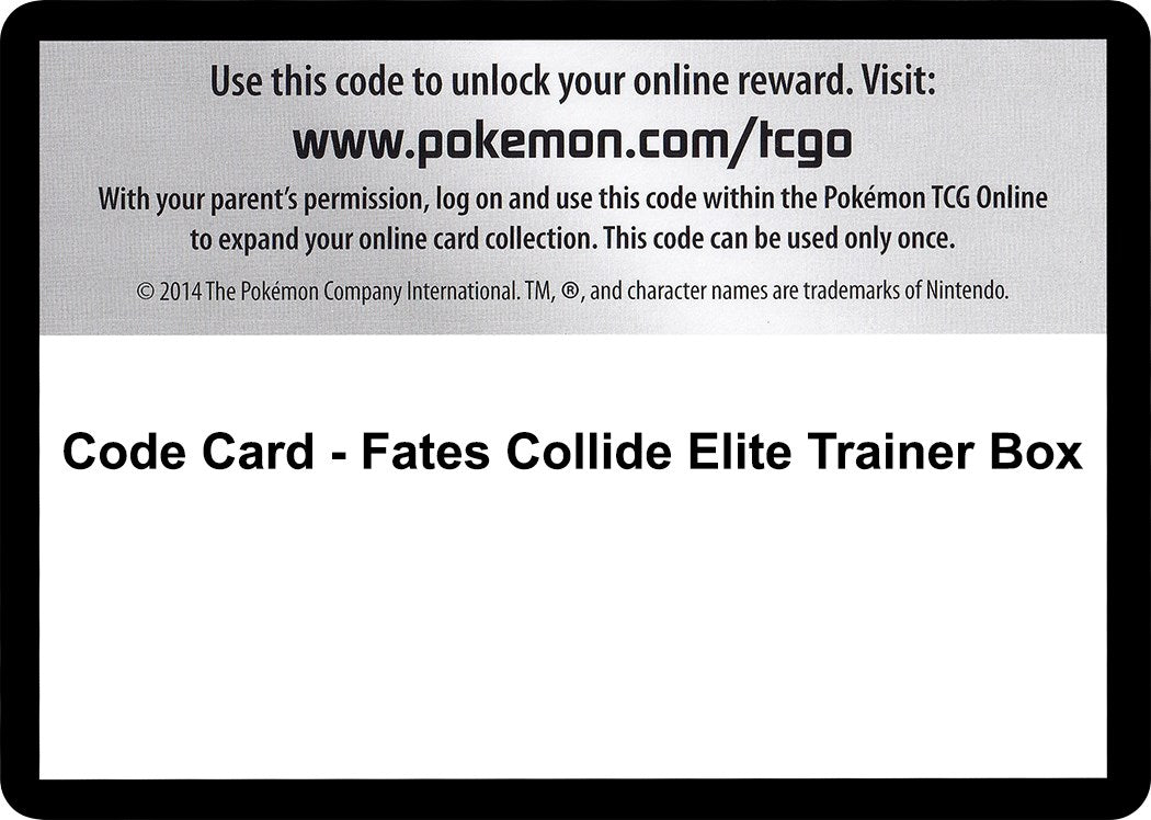 Code Card - Fates Collide Elite Trainer Box [FCO]