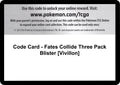 Code Card - Fates Collide Three Pack Blister [Vivillon] [FCO]