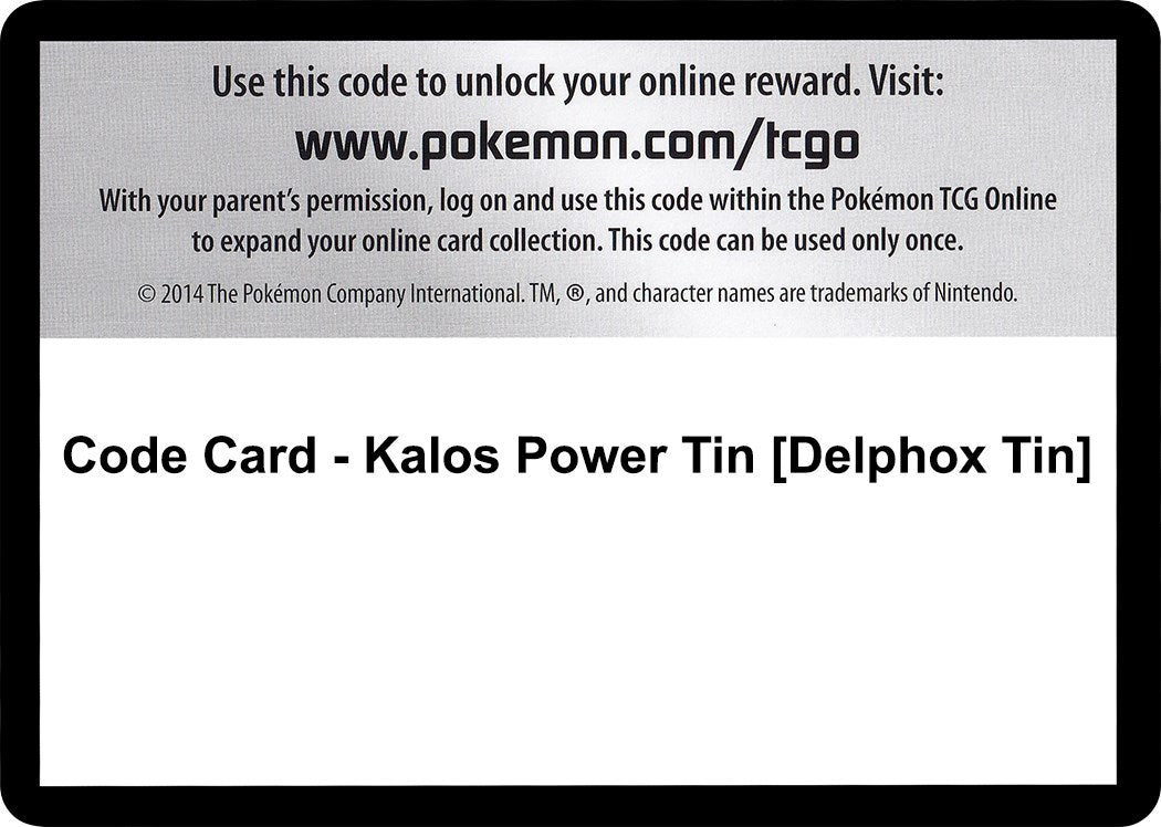 Code Card - Kalos Power Tin [Delphox Tin] [FLF]