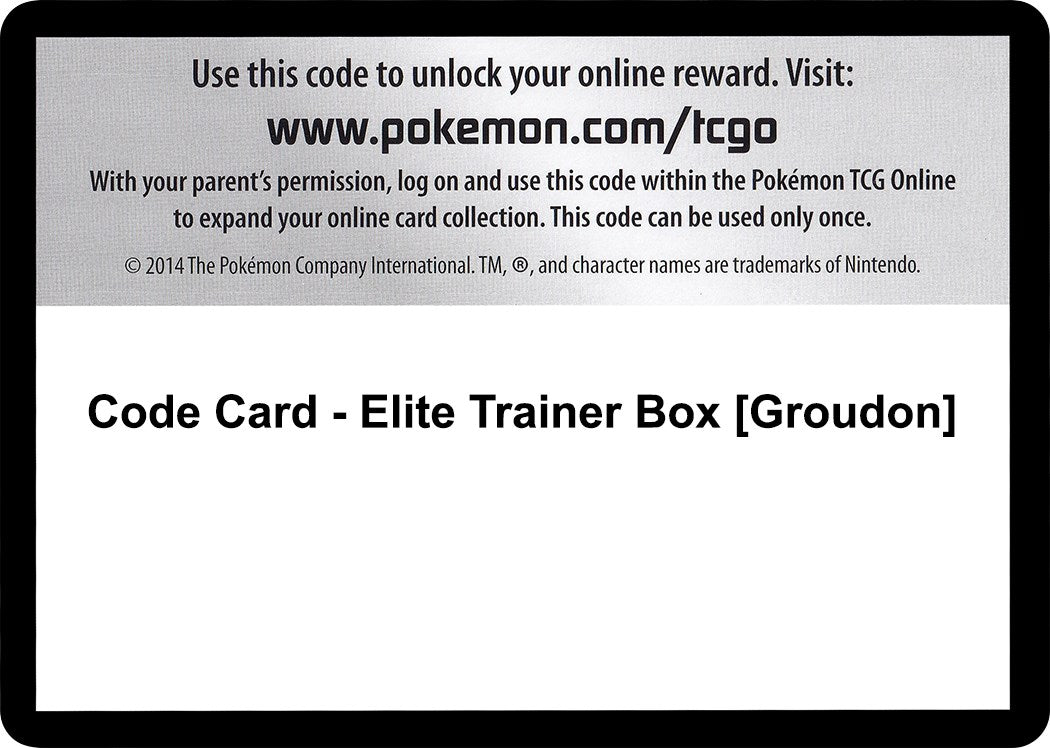 Code Card - Elite Trainer Box [Groudon] [PRC]