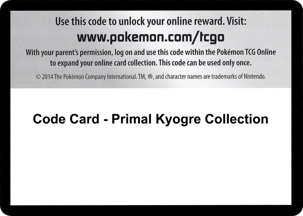 Code Card - Primal Kyogre Collection [PRC]