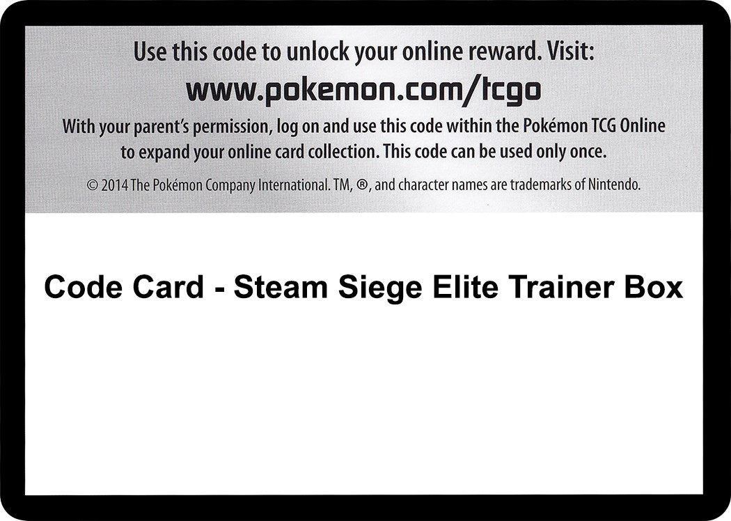 Code Card - Steam Siege Elite Trainer Box [STS]
