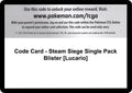 Code Card - Steam Siege Single Pack Blister [Lucario] [STS]