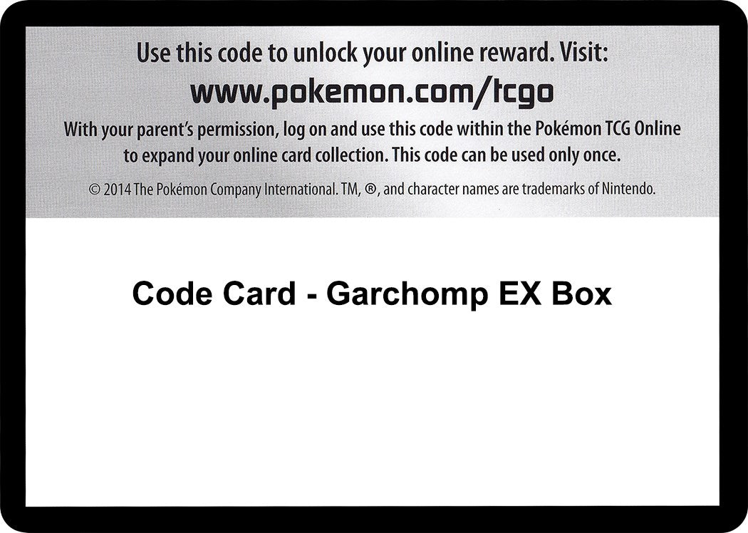 Code Card - Garchomp EX Box [XY]