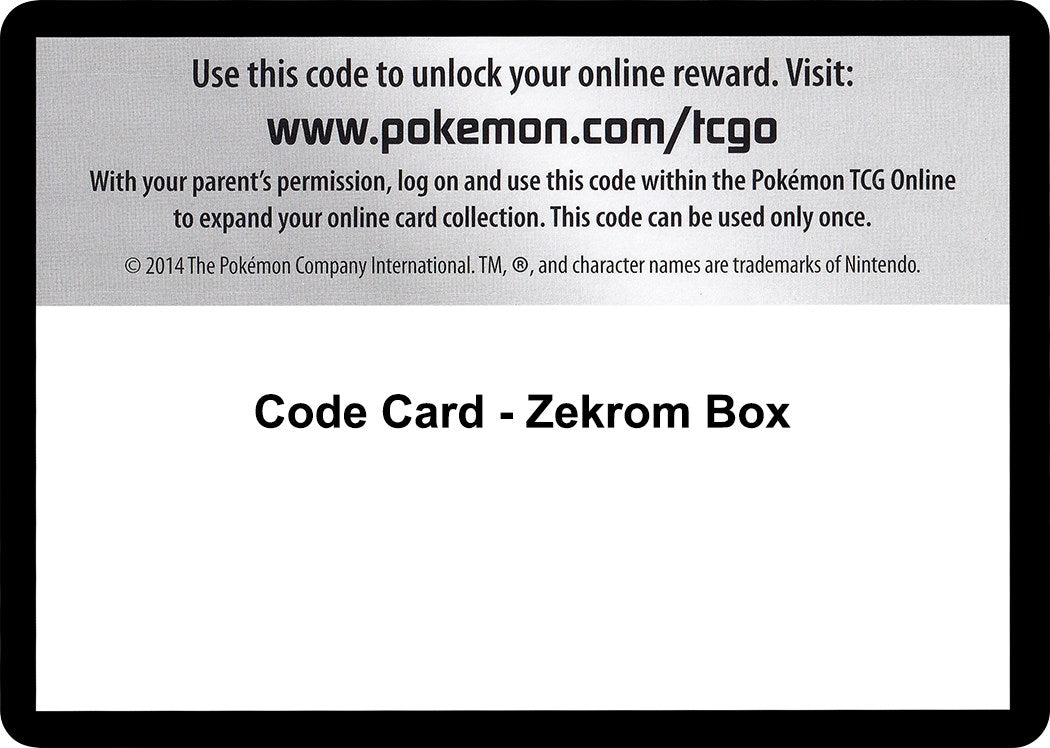 Code Card - Zekrom Box [EPO]