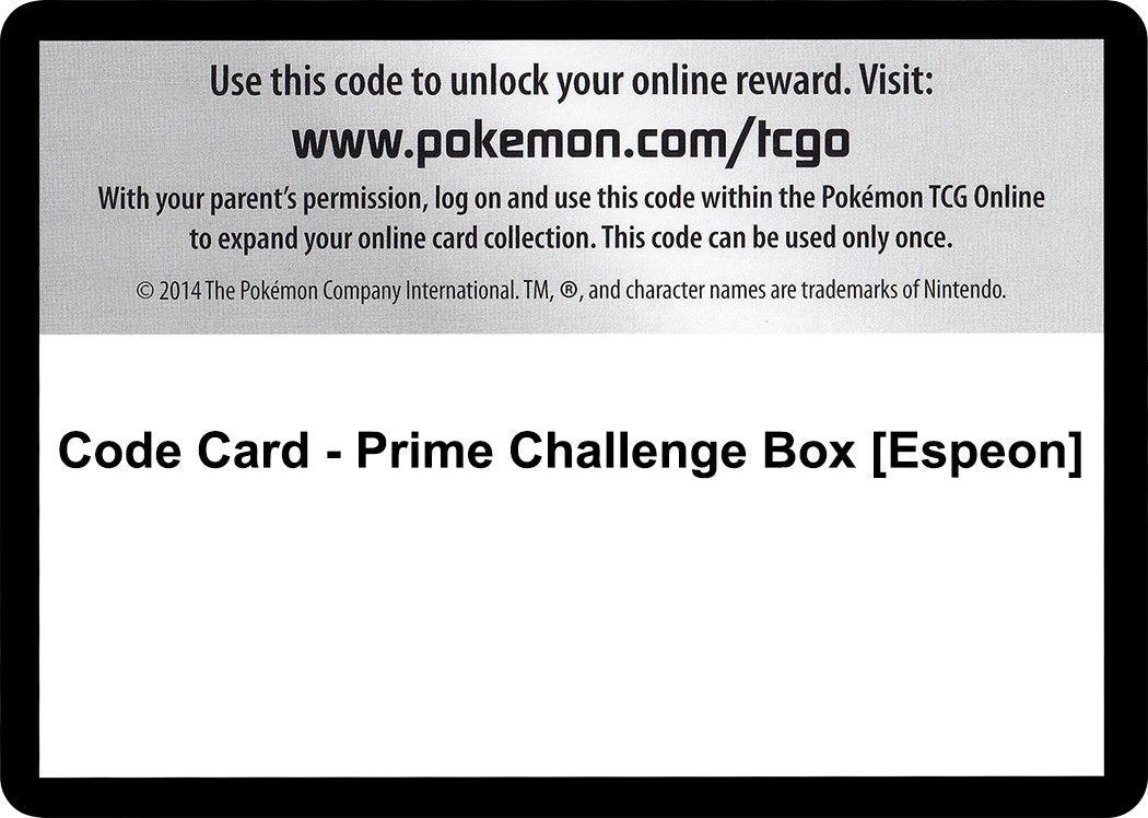 Code Card - Prime Challenge Box [Espeon] [NVI]