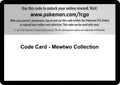 Code Card - Mewtwo Collection [NXD]