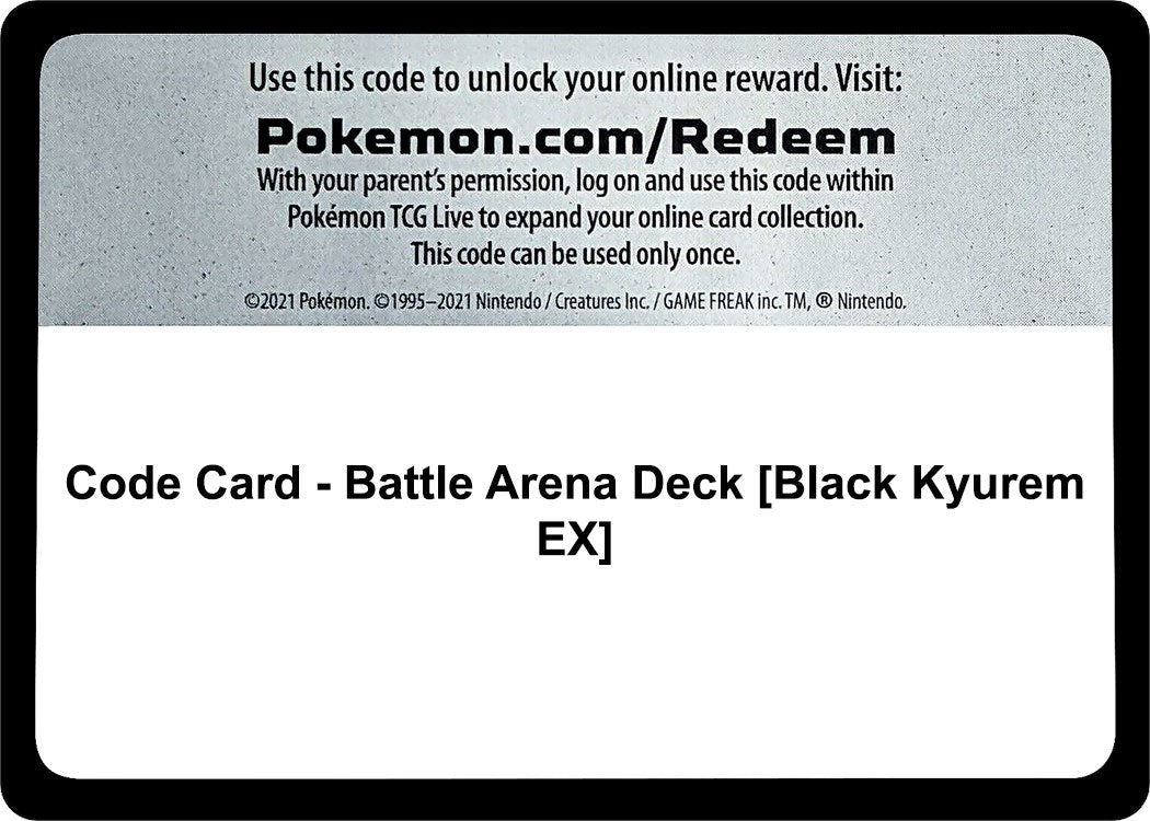 Code Card - Battle Arena Deck [Black Kyurem EX] [SM02]