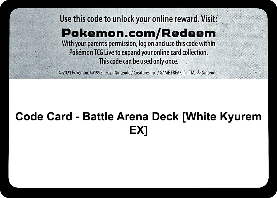 Code Card - Battle Arena Deck [White Kyurem EX] [SM02]