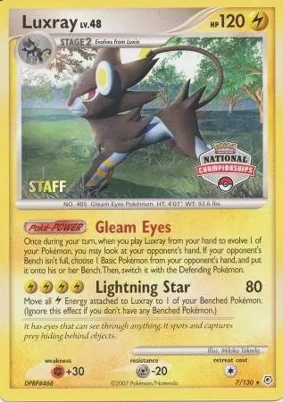 Luxray - 7/130 (National Championships) [Staff] [PR - 007/130]