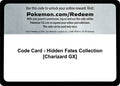 Code Card - Hidden Fates Collection [Charizard GX] [HIF]