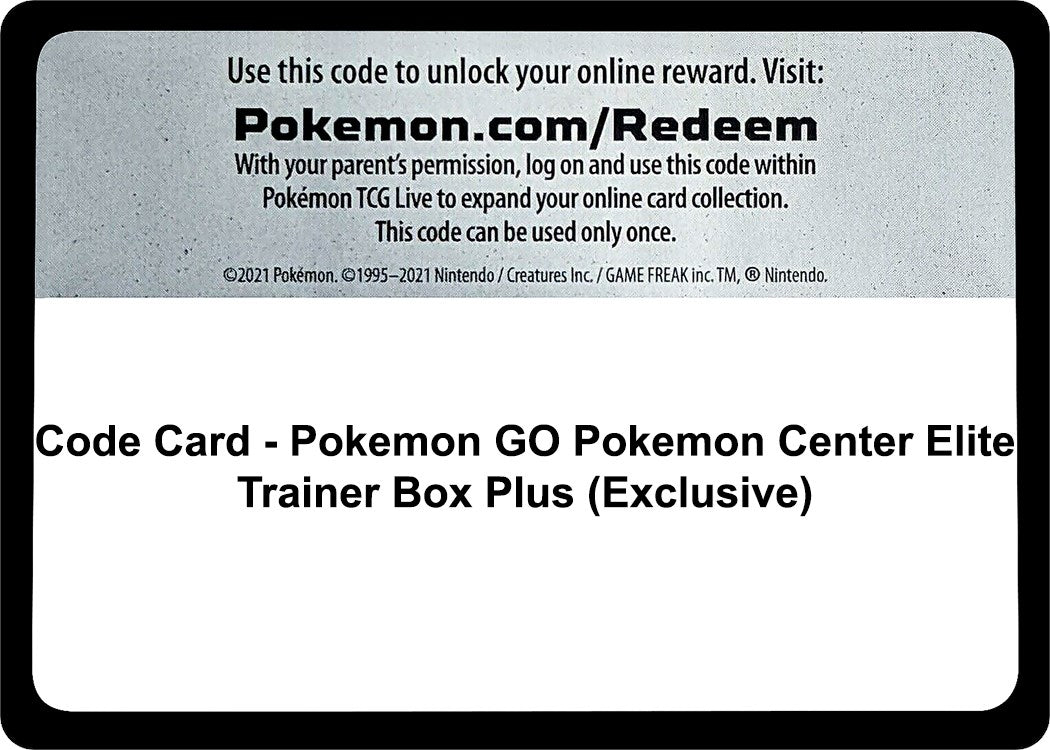 Code Card - Pokemon GO Pokemon Center Elite Trainer Box Plus (Exclusive) [PGO]