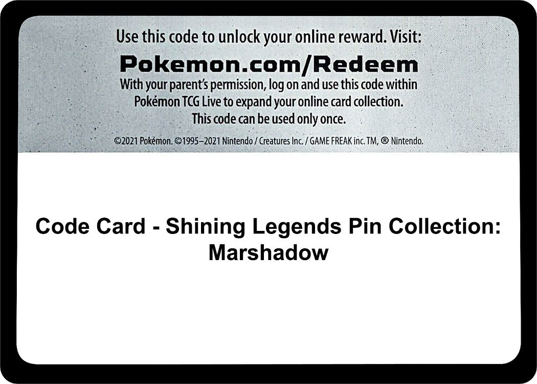 Code Card - Shining Legends Pin Collection: Marshadow [SHL]