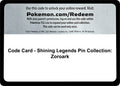 Code Card - Shining Legends Pin Collection: Zoroark [SHL]