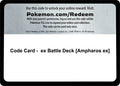 Code Card - ex Battle Deck [Ampharos ex] [MCAP]