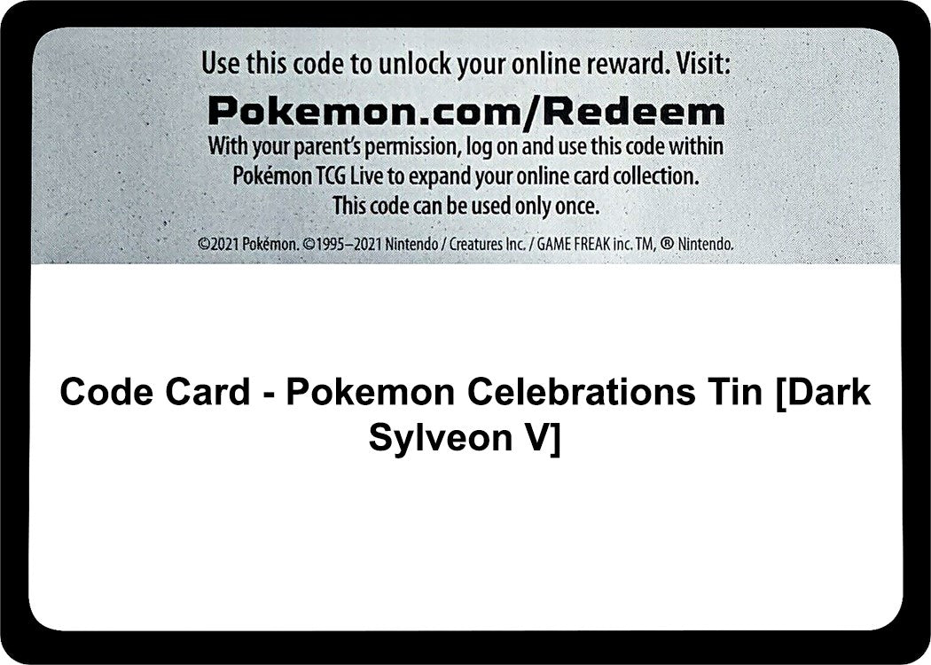 Code Card - Pokemon Celebrations Tin [Dark Sylveon V] [WCD]