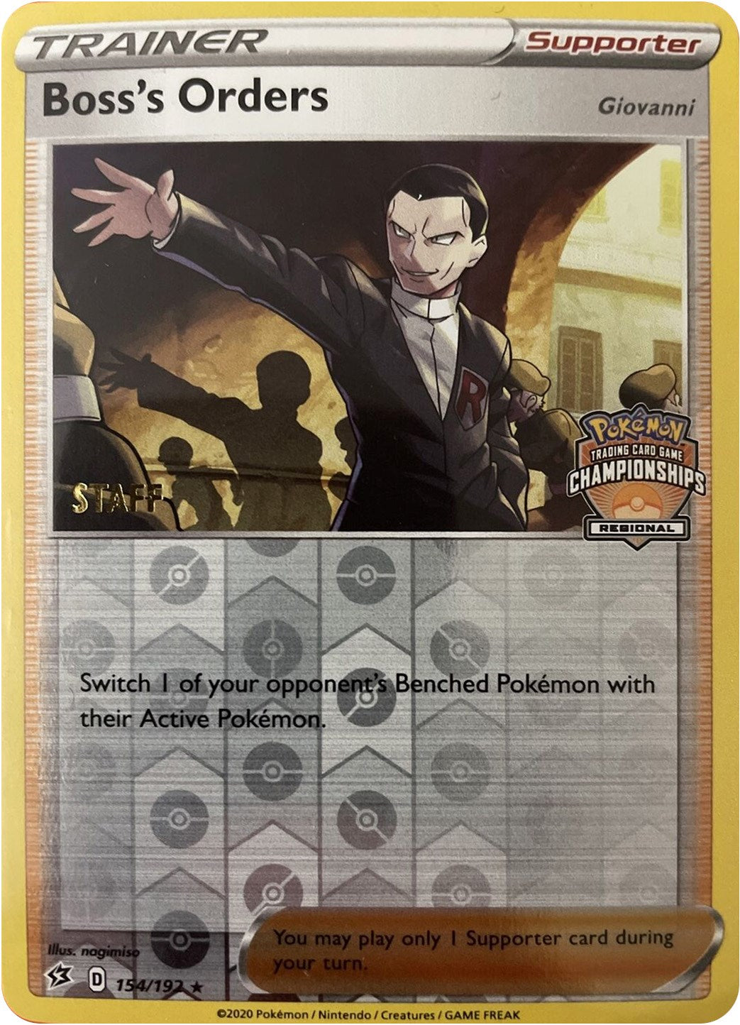 Boss's Orders - 154/192 (Regional Championships) [Staff] [PR - 154/192]