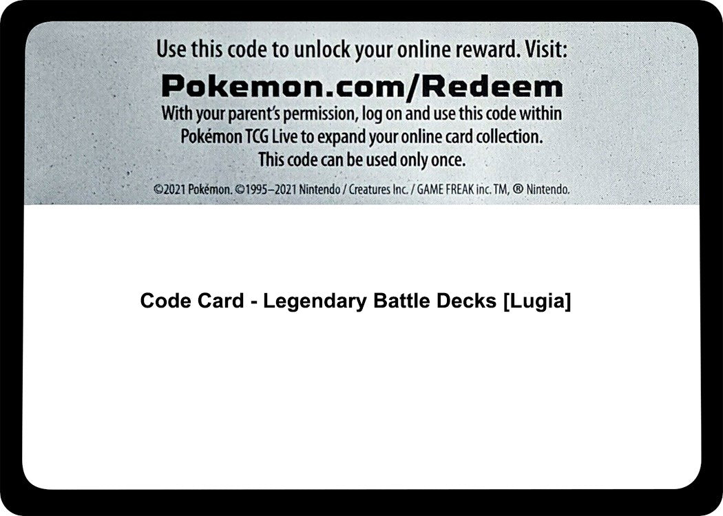 Code Card - Legendary Battle Decks [Lugia] [SM02]