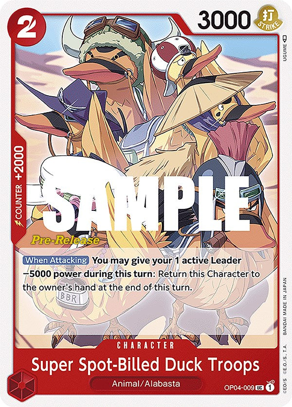 Super Spot-Billed Duck Troops [OP04 PRE - OP04-009]