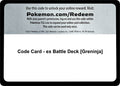 Code Card - ex Battle Deck [Greninja] [MCAP]