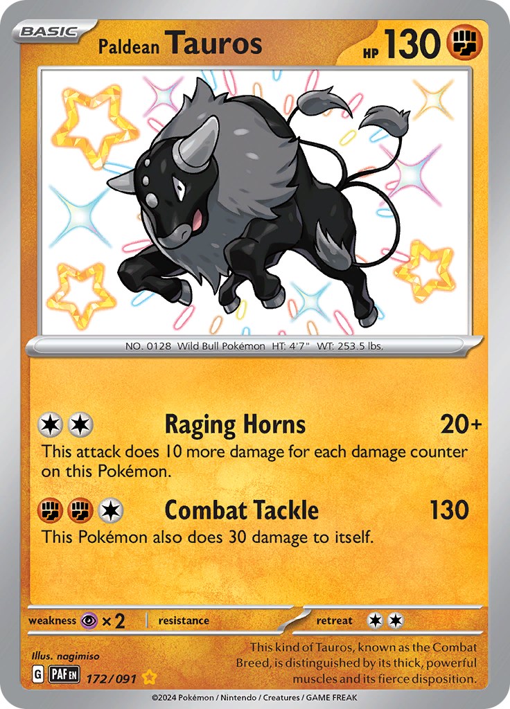 Paldean Tauros - 172/091 [PAF - 172/091]