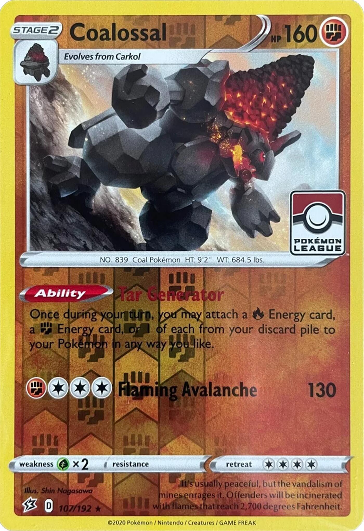 Coalossal - 107/192 (League Promo) [PR - 107/192]